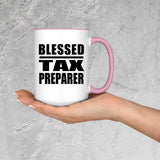 Blessed Tax Preparer - 15oz Accent Mug Pink