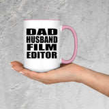 Dad Husband Film Editor - 15oz Accent Mug Pink