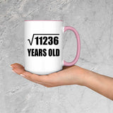 106th Birthday Square Root of 11236 Years Old - 15oz Accent Mug Pink