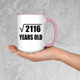 46th Birthday Square Root of 2116 Years Old - 15oz Accent Mug Pink