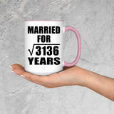 56th Anniversary Married For Square Root of 3136 Years - 15oz Accent Mug Pink