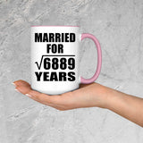 83rd Anniversary Married For Square Root of 6889 Years - 15oz Accent Mug Pink