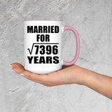 86th Anniversary Married For Square Root of 7396 Years - 15oz Accent Mug Pink
