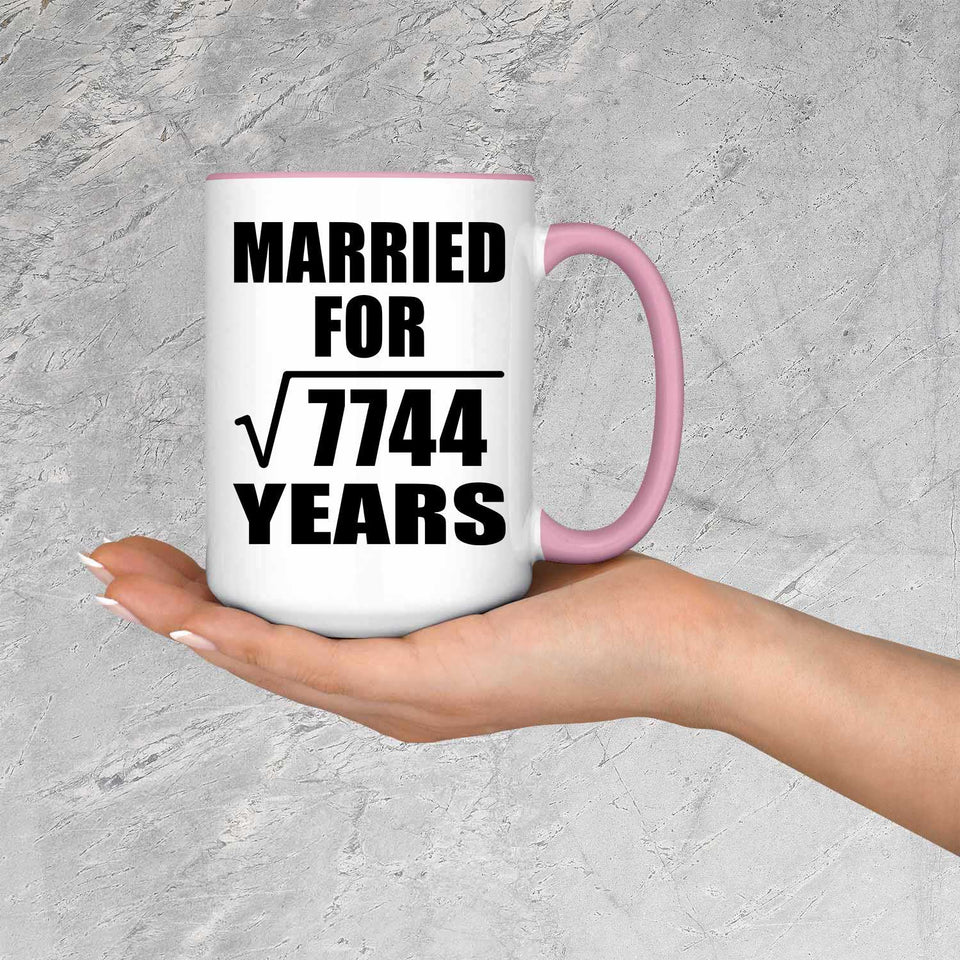 88th Anniversary Married For Square Root of 7744 Years - 15oz Accent Mug Pink