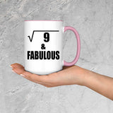 3rd Birthday Square Root of 9 & Fabulous - 15oz Accent Mug Pink