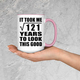 11th Birthday Took Square Root of 121 Years To Look Good - 15oz Accent Mug Pink