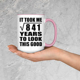 29th Birthday Took Square Root of 841 Years To Look Good - 15oz Accent Mug Pink