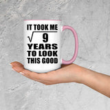 3rd Birthday Took Square Root of 9 Years To Look Good - 15oz Accent Mug Pink