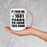 41st Birthday Took Square Root of 1681 Years To Look Good - 15oz Accent Mug Pink