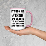 43rd Birthday Took Square Root of 1849 Years To Awesome - 15oz Accent Mug Pink