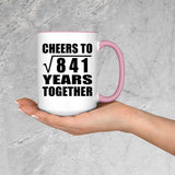 29th Anniversary Cheers To Square Root of 841 Years Together - 15oz Accent Mug Pink