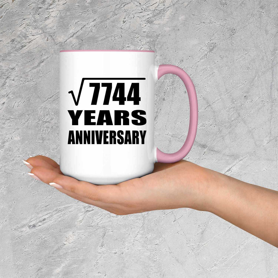 88th Anniversary Square Root of 7744 Years Anniversary - 15oz Accent Mug Pink