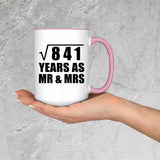 29th Anniversary Square Root of 841 Years As Mr & Mrs - 15oz Accent Mug Pink
