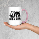 86th Anniversary Square Root of 7396 Years As Mr & Mrs - 15oz Accent Mug Pink