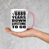 83rd Anniversary Square Root of 6889 Years Lifetime To Go - 15oz Accent Mug Pink