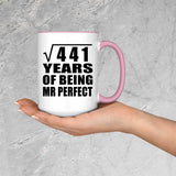 21st Anniversary Square Root of 441 Years of Mr Perfect - 15oz Accent Mug Pink