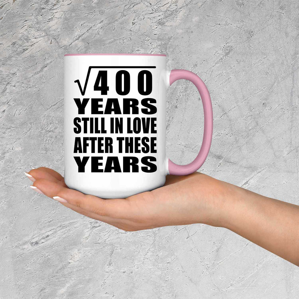 20th Anniversary Square Root of 400 Years Still In Love - 15oz Accent Mug Pink