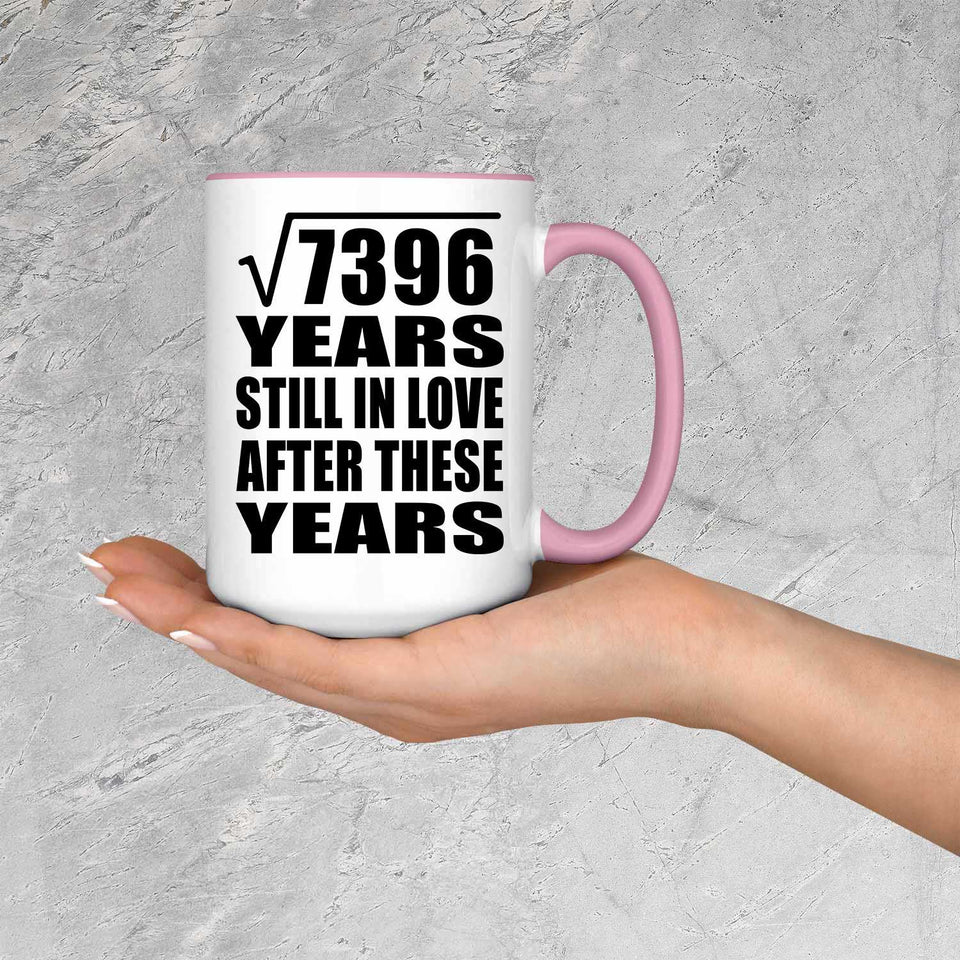 86th Anniversary Square Root of 7396 Years Still In Love - 15oz Accent Mug Pink