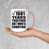41st Anniversary Square Root of 1681 Years Who's Counting - 15oz Accent Mug Pink
