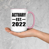 Actuary Established EST. 2022 - 15oz Accent Mug Pink