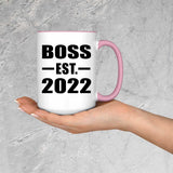 Boss Established EST. 2022 - 15oz Accent Mug Pink