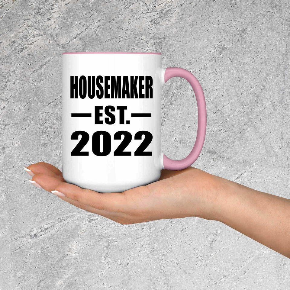 Housemaker Established EST. 2022 - 15oz Accent Mug Pink
