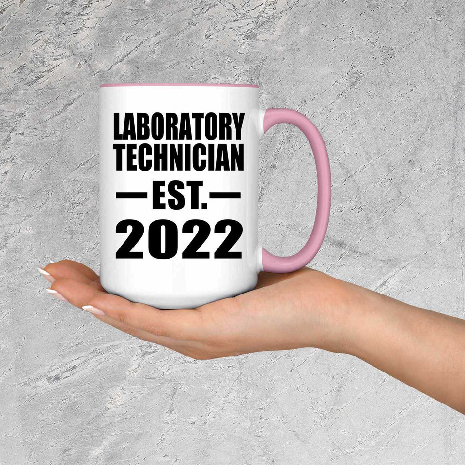 Laboratory Technician Established EST. 2022 - 15oz Accent Mug Pink