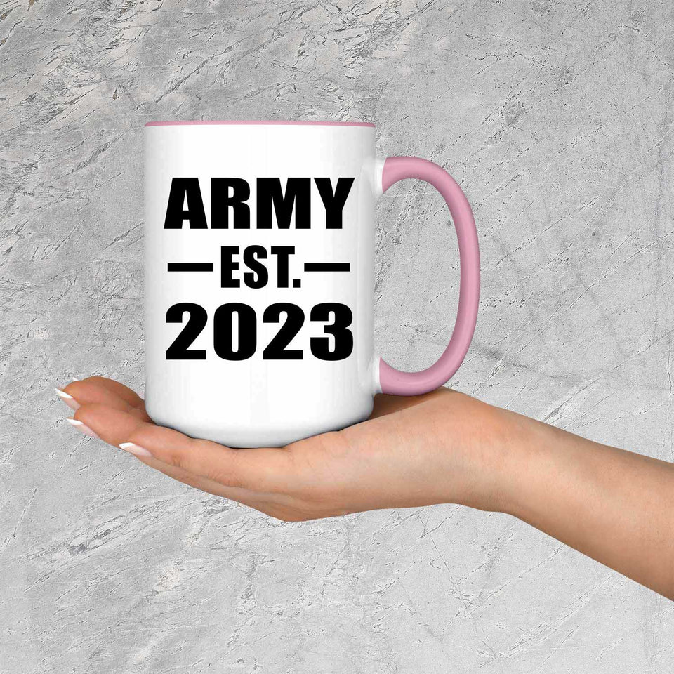 Army Established EST. 2023 - 15oz Accent Mug Pink
