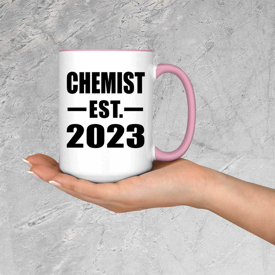 Chemist Established EST. 2023 - 15oz Accent Mug Pink