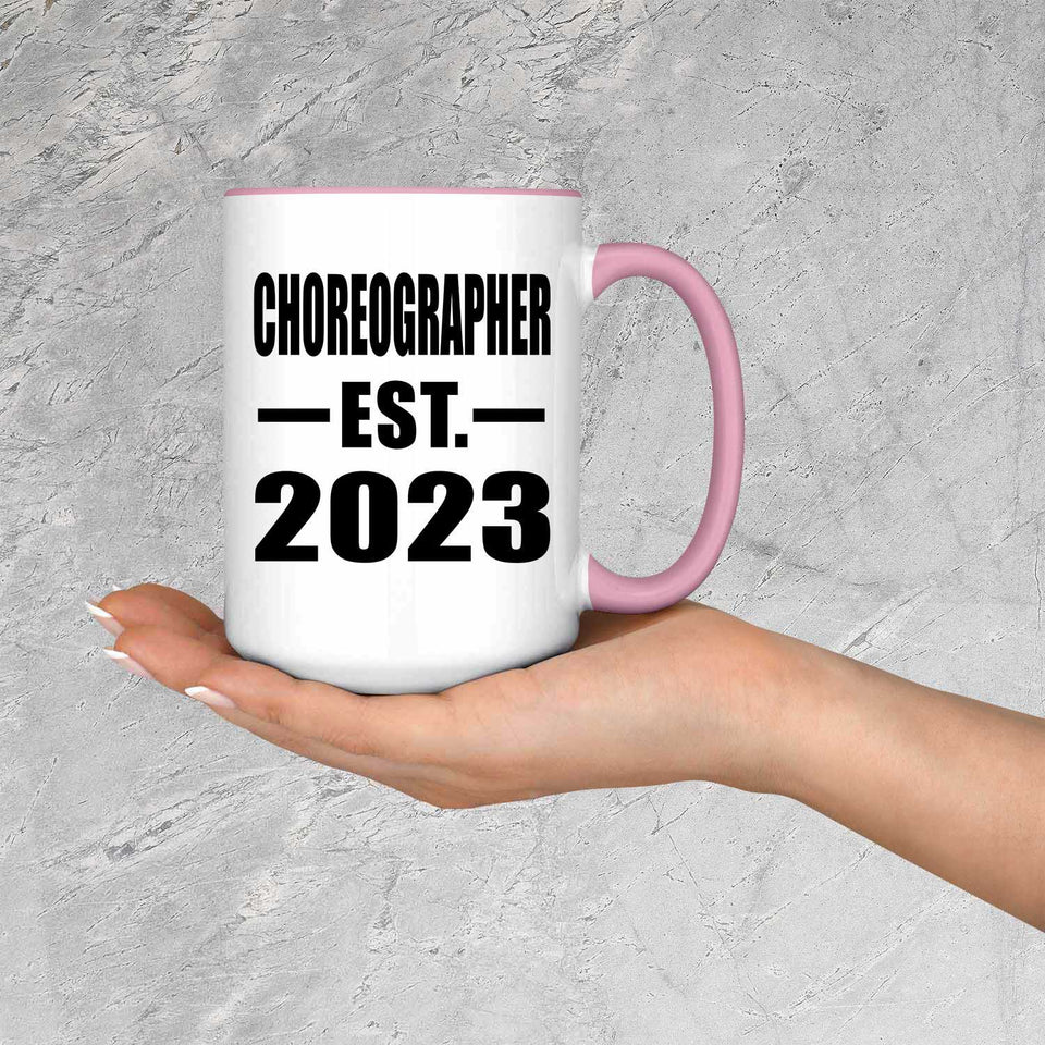 Choreographer Established EST. 2023 - 15oz Accent Mug Pink