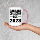 Garbage Collector Established EST. 2023 - 15oz Accent Mug Pink