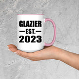 Glazier Established EST. 2023 - 15oz Accent Mug Pink