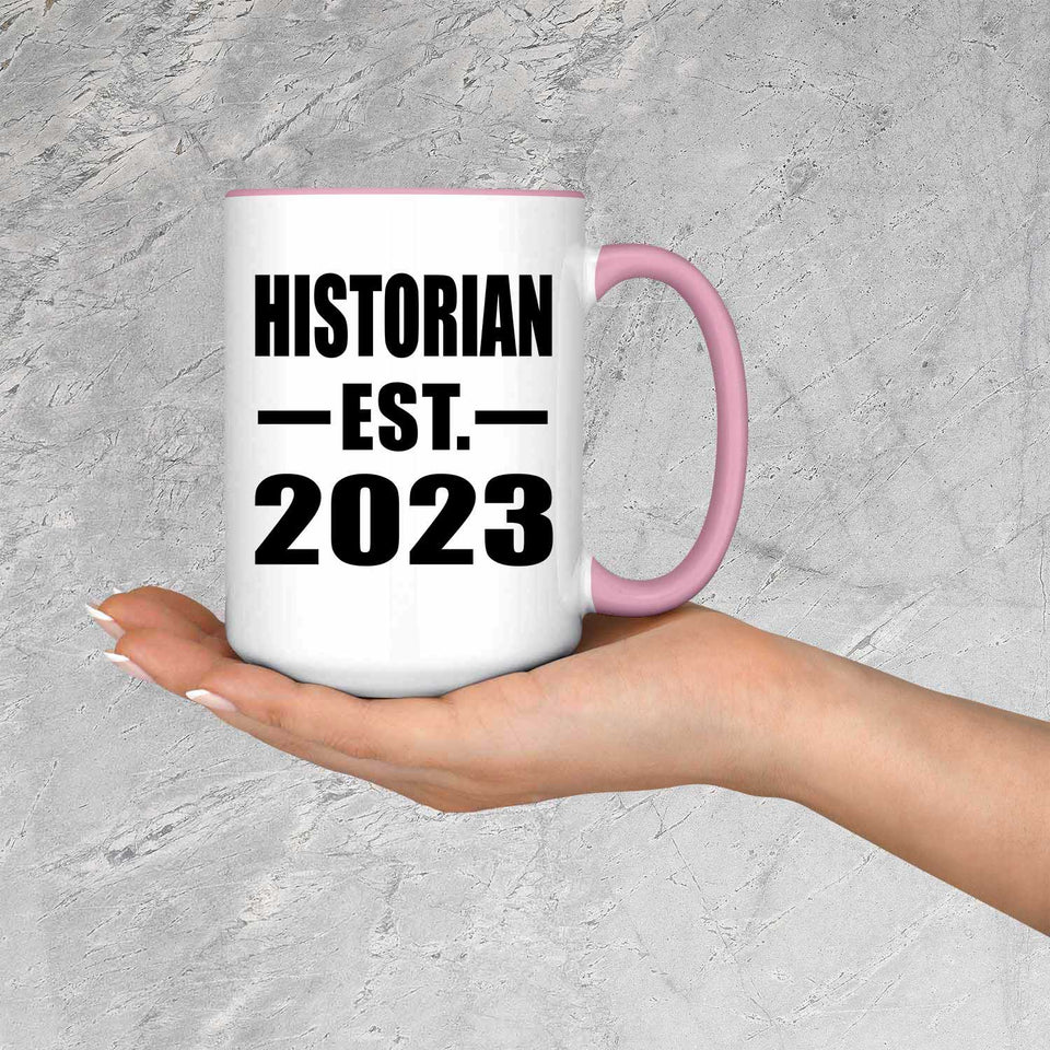 Historian Established EST. 2023 - 15oz Accent Mug Pink