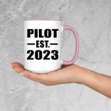 Pilot Established EST. 2023 - 15oz Accent Mug Pink
