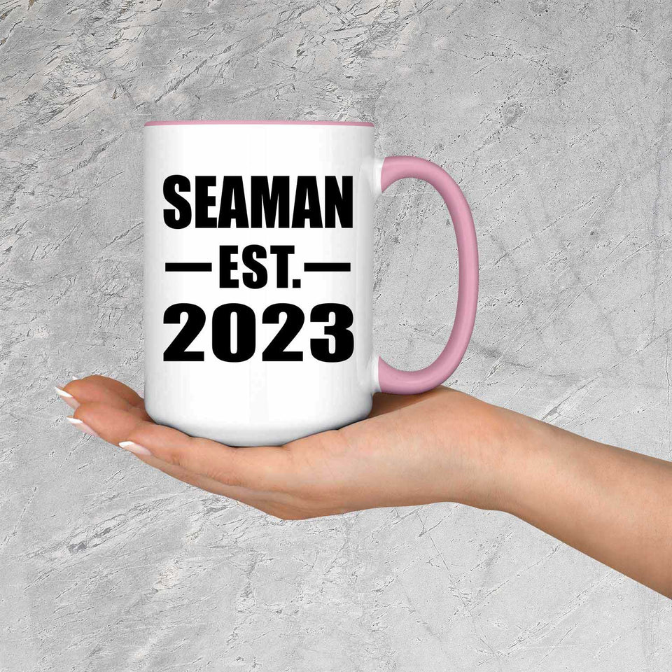 Seaman Established EST. 2023 - 15oz Accent Mug Pink