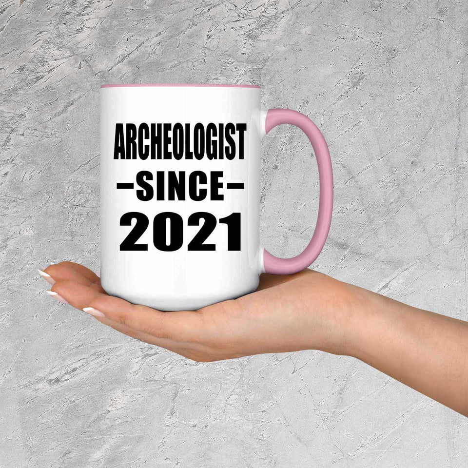 Archeologist Since 2021 - 15oz Accent Mug Pink