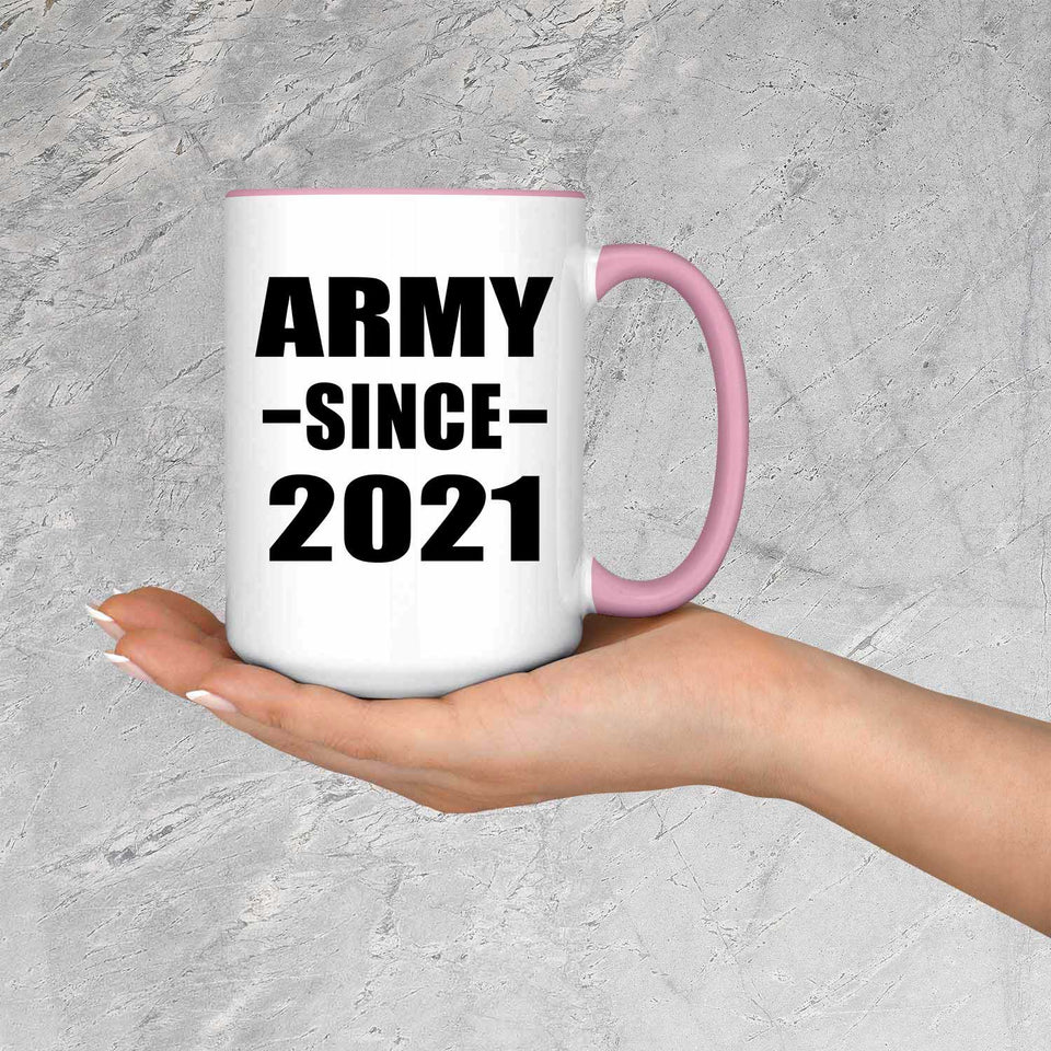 Army Since 2021 - 15oz Accent Mug Pink