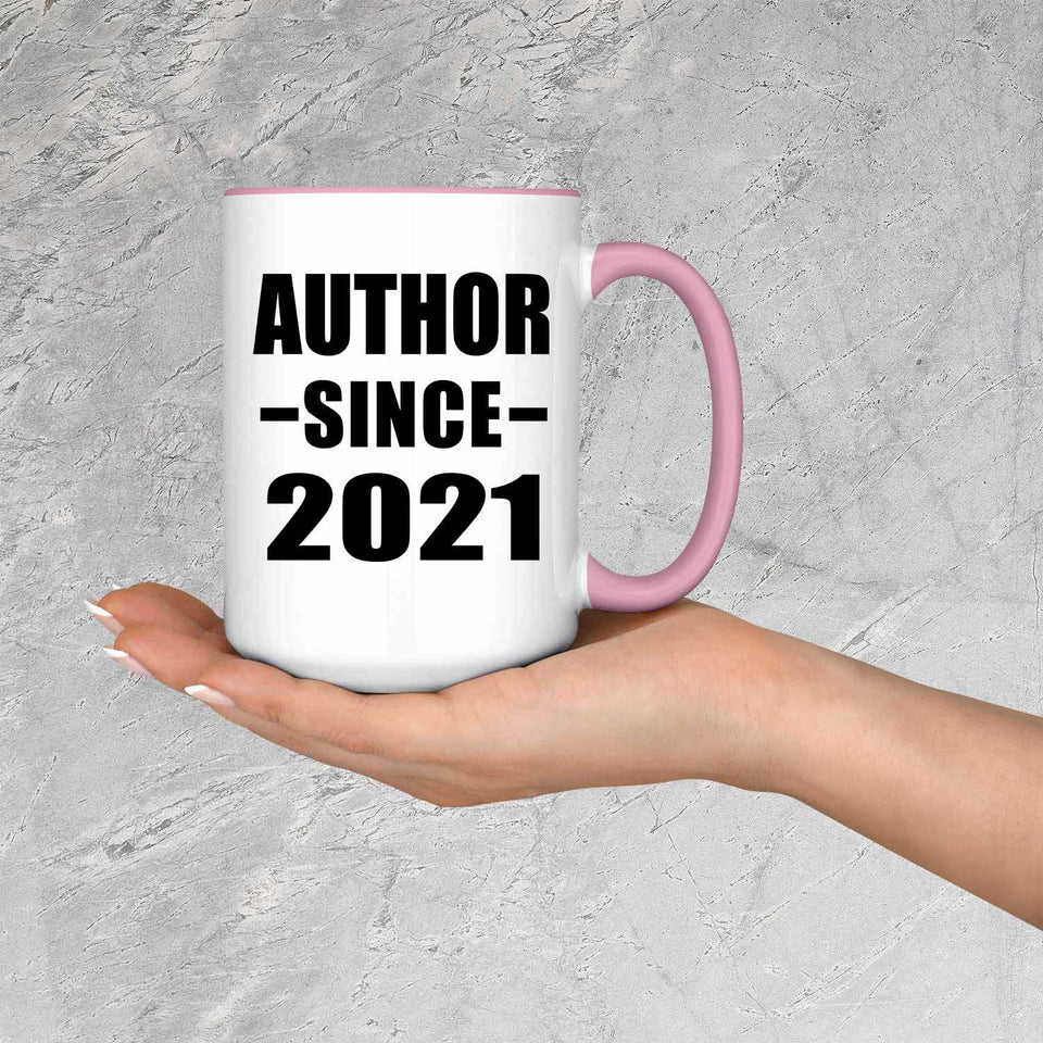 Author Since 2021 - 15oz Accent Mug Pink