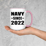 Navy Since 2022 - 15oz Accent Mug Pink