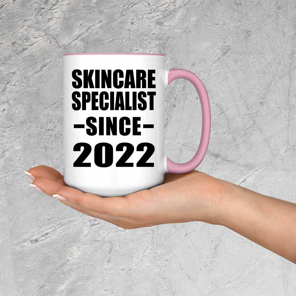 Skincare Specialist Since 2022 - 15oz Accent Mug Pink