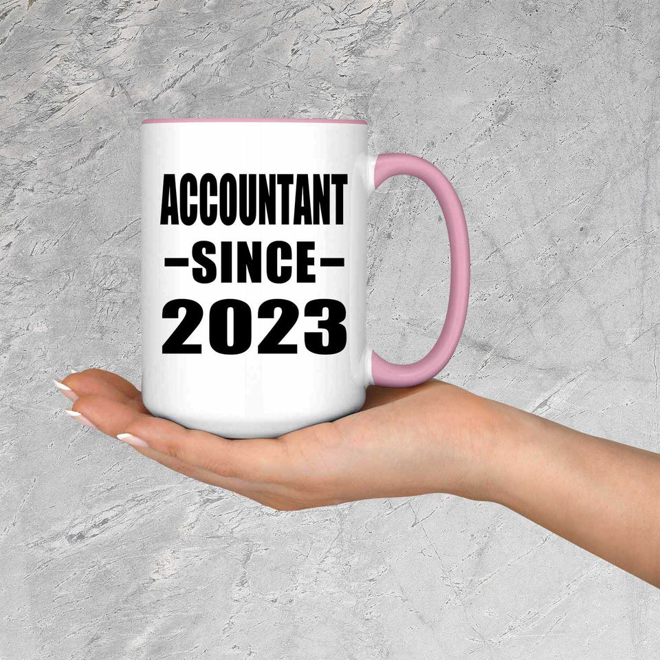 Accountant Since 2023 - 15oz Accent Mug Pink