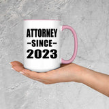Attorney Since 2023 - 15oz Accent Mug Pink