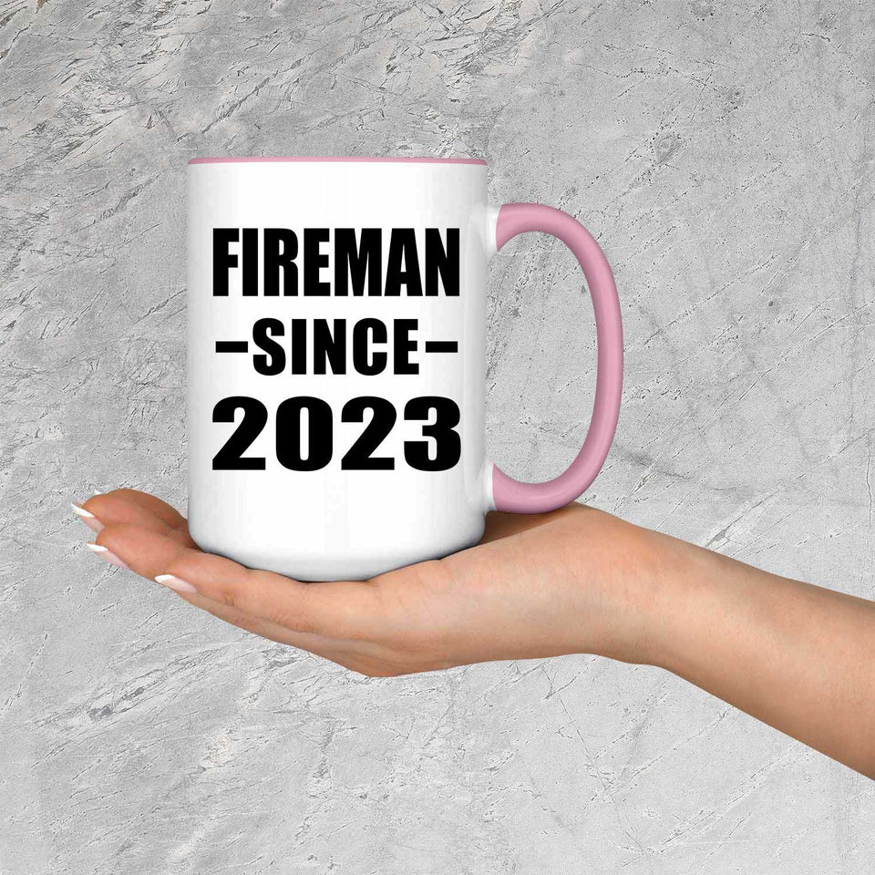 Fireman Since 2023 - 15oz Accent Mug Pink