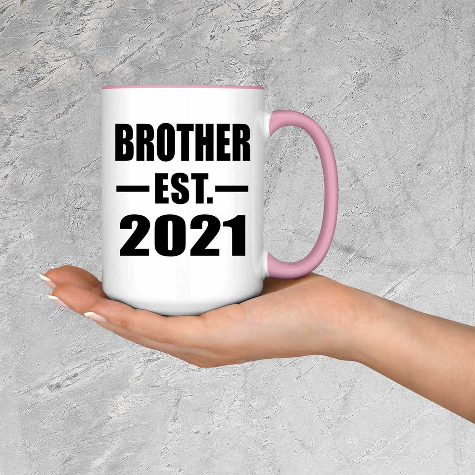 Brother Established EST. 2021 - 15oz Accent Mug Pink