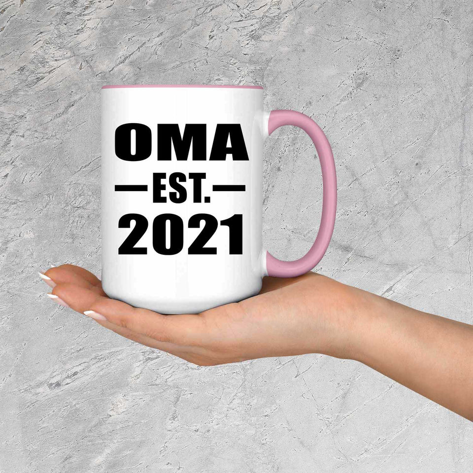 Oma Established EST. 2021 - 15oz Accent Mug Pink
