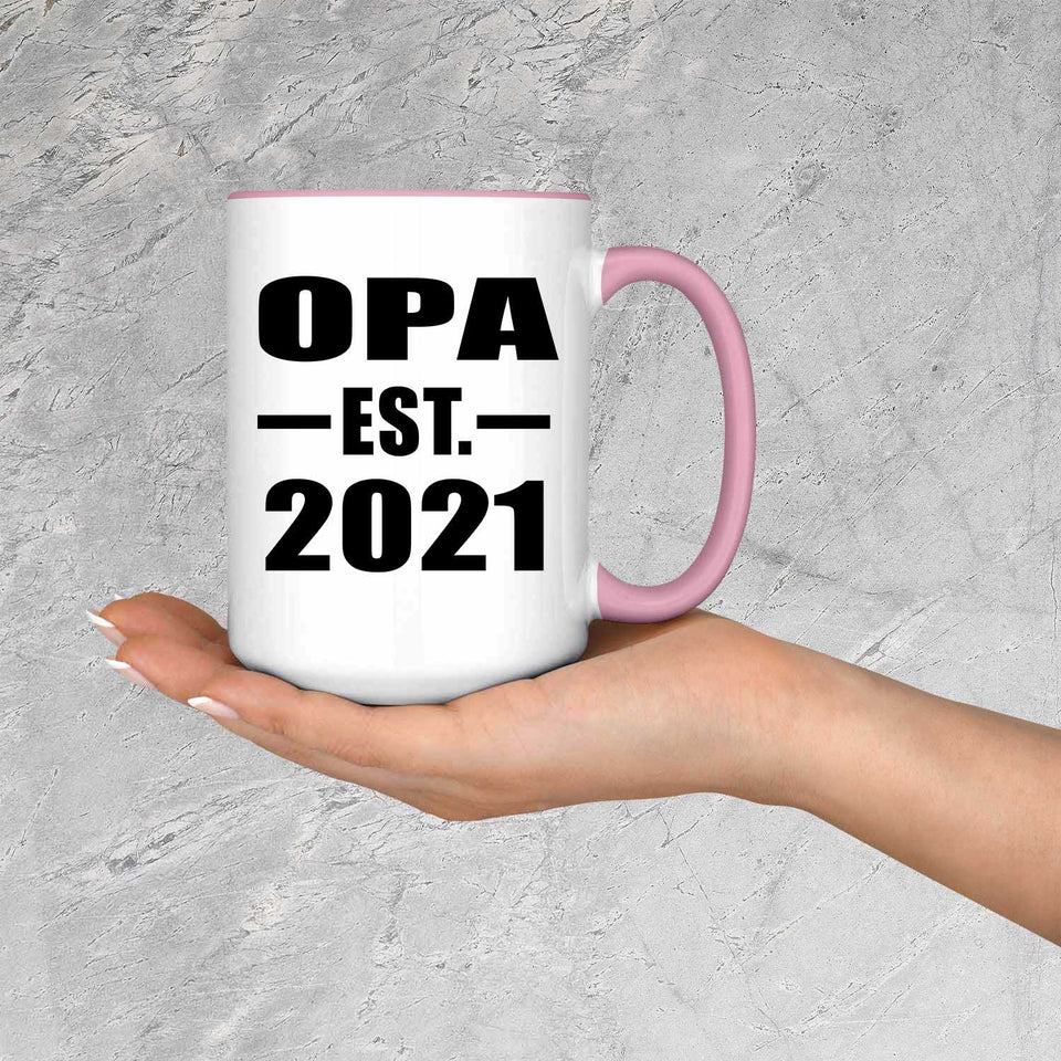 Opa Established EST. 2021 - 15oz Accent Mug Pink