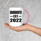 Granddaughter Established EST. 2022 - 15oz Accent Mug Pink