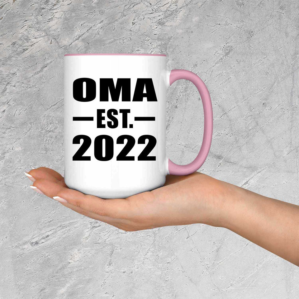 Oma Established EST. 2022 - 15oz Accent Mug Pink