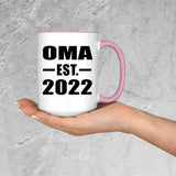 Oma Established EST. 2022 - 15oz Accent Mug Pink