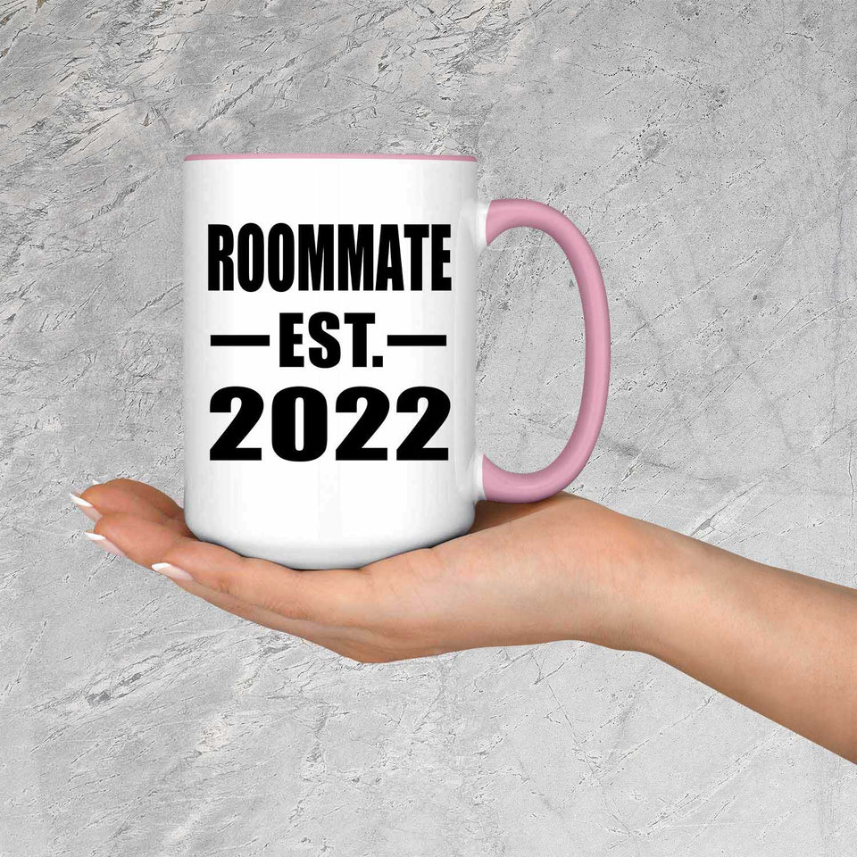 Roommate Established EST. 2022 - 15oz Accent Mug Pink